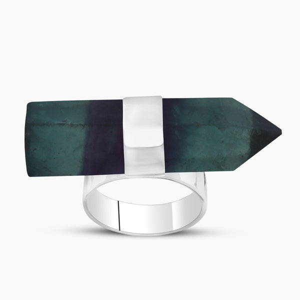 Rose Quartz Silver Pencil Ring