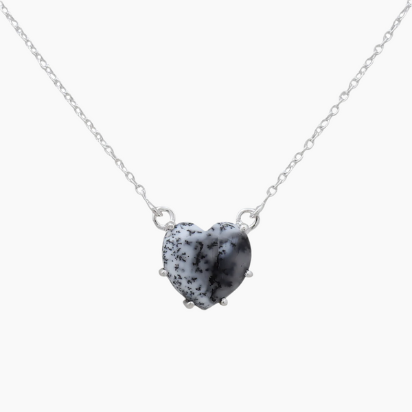 Dendritic Opal Silver Minimalist Necklace