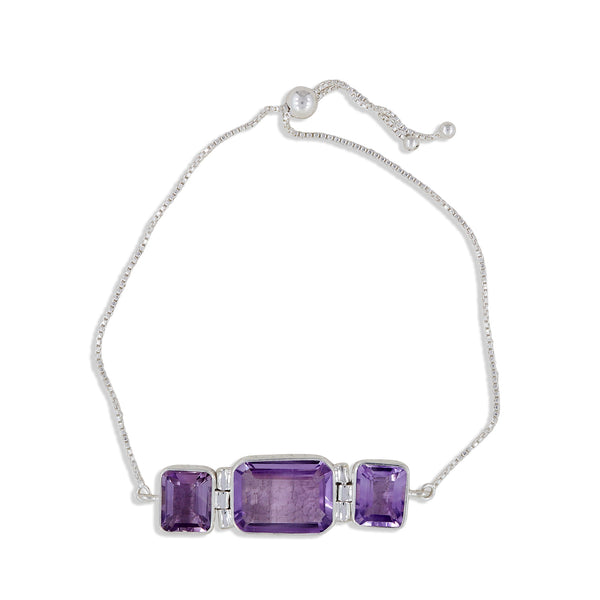 925 Sterling Silver Amethyst Bracelet