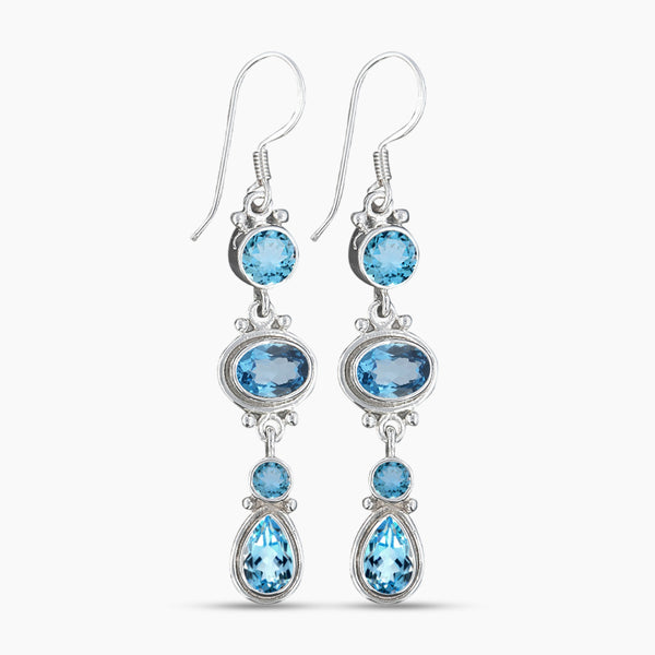 Smoky Quartz Silver Earrings