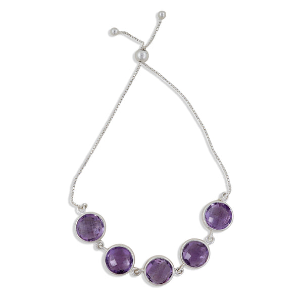 925 Sterling Silver Amethyst Bracelet