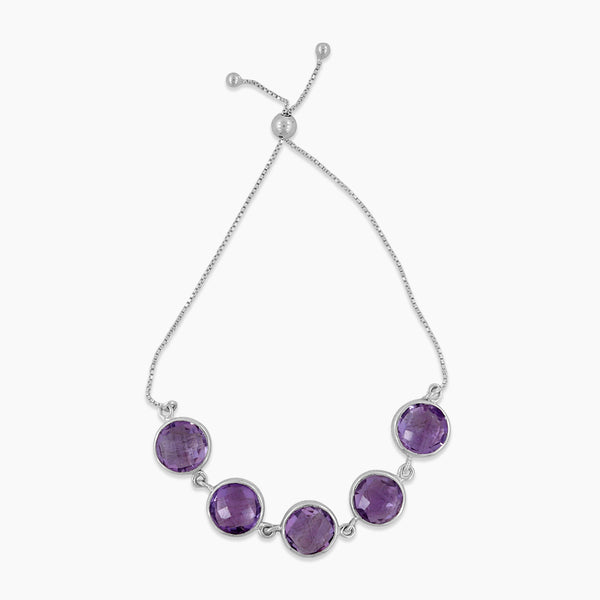 925 Sterling Silver Amethyst Bracelet