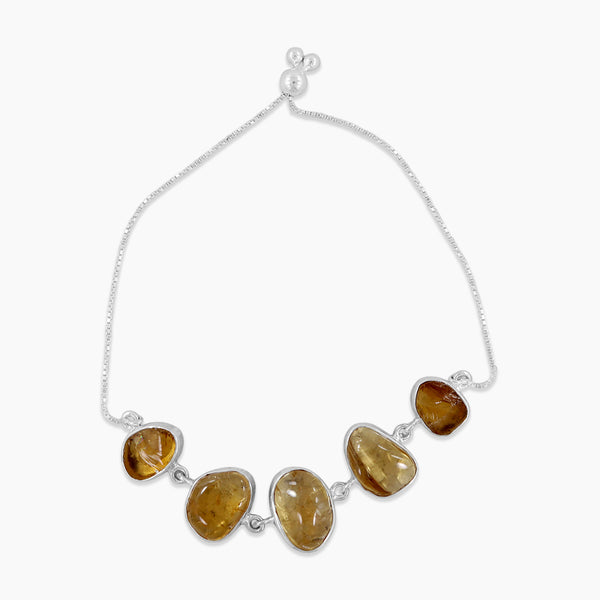925 Sterling Silver Citrine Chain Bracelets