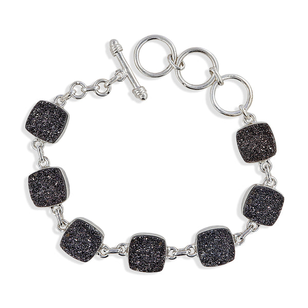 925 Silver Titanium Druzy Bracelets