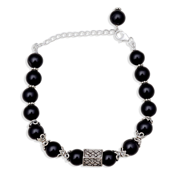 Black Jd Jasper Beads Bracelet