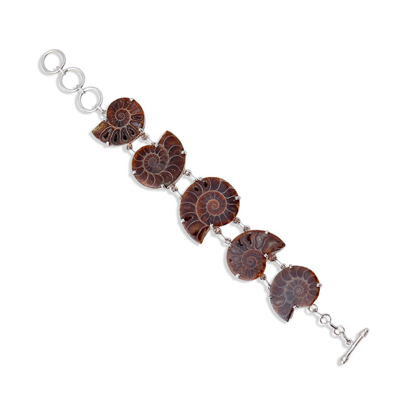 925 Sterling Silver Ammonite Bracelet