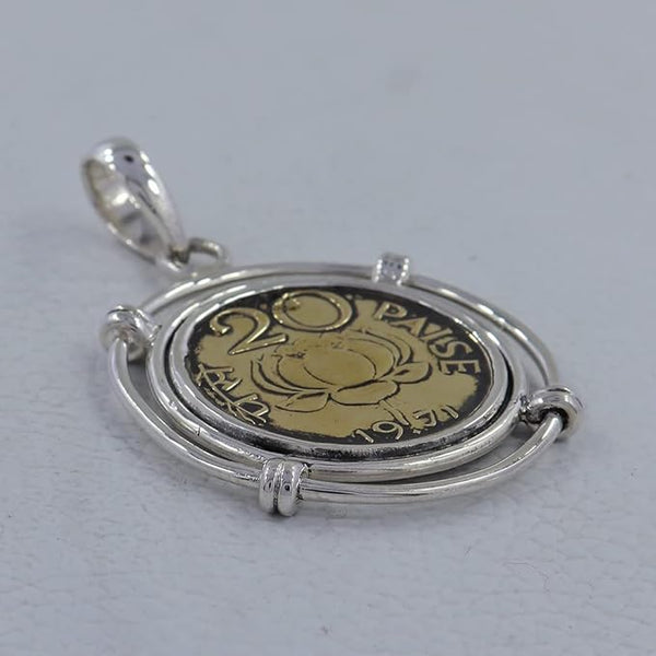 925 Sterling Silver Indian Coin Pendants