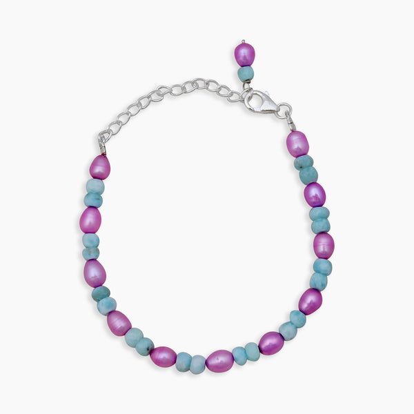 Larimar & Pearl Beads Bracelet