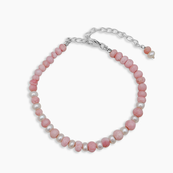 Pink Opal & Pearl Beads Bracelets