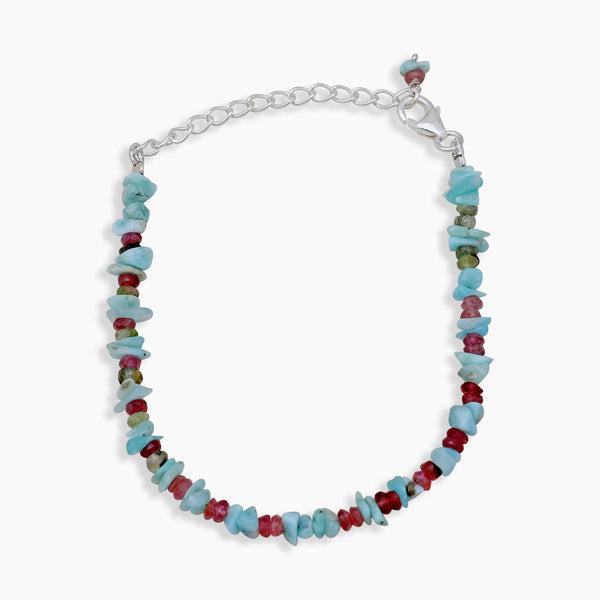 Larimar & Tourmaline Beads Bracelet