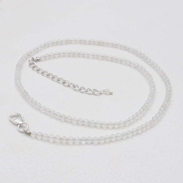 White Quartz Silver Beads Neckalces