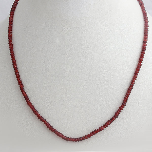 Garnet Silver Beads Necklace