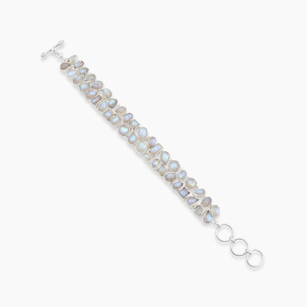 Rainbow Moonstone Silver Bracelets