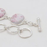 925 Sterling Silver Pink Thulite Bracelets