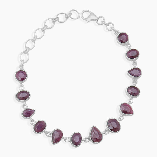 925 Sterling Silver Ruby Bracelets
