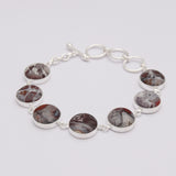Crazy Lace Agate Silver Bracelets