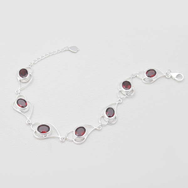 Garnet Silver Designer Bracelets