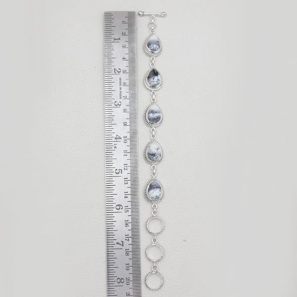 925 Sterling Silver Dendritic Opal Bracelets