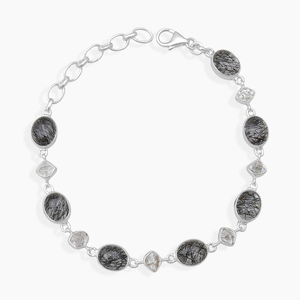 Tourmalated Quartz Silver Bracelets