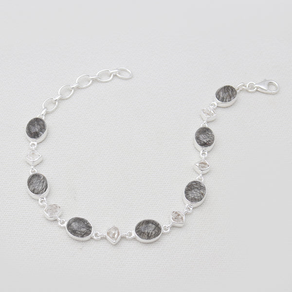 Tourmalated Quartz Silver Bracelets