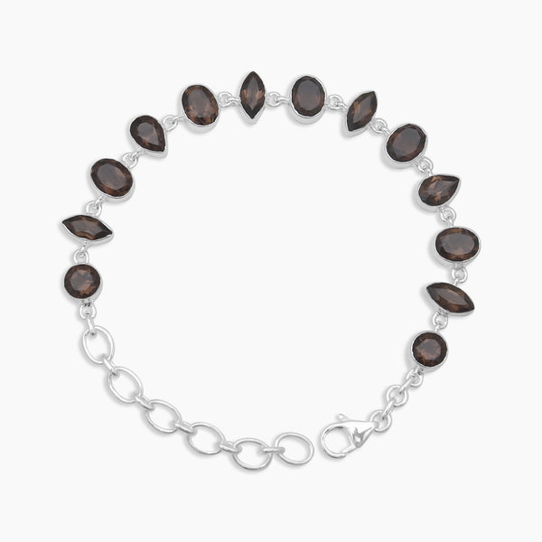 Smoky Quartz Silver Bracelets
