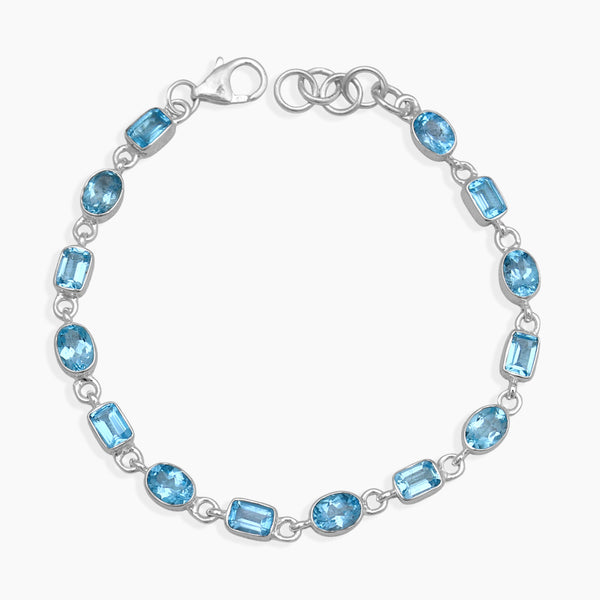 Blue Topaz Silver Bracelets