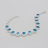 925 Sterling Silver Blue Topaz Bracelets