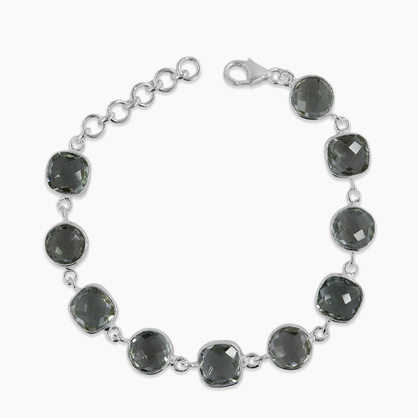 Green Amethyst Silver Bracelets