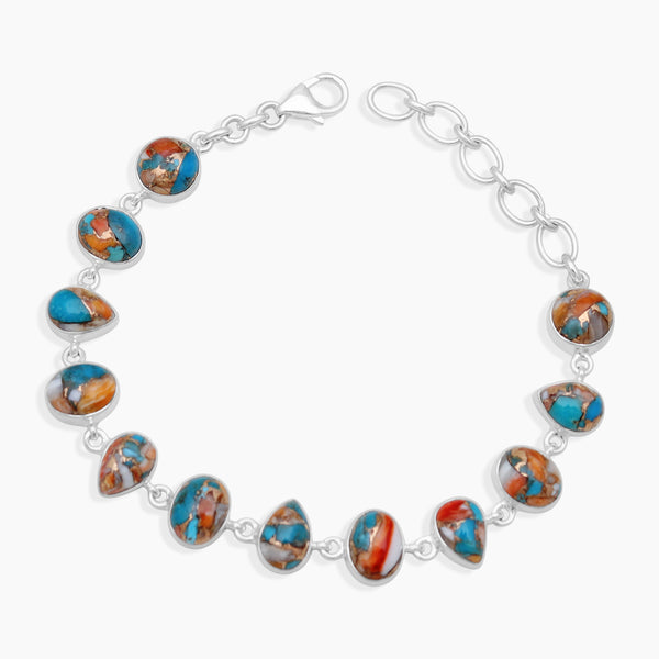 Turquoise Spiny Oyster Silver Bracelets
