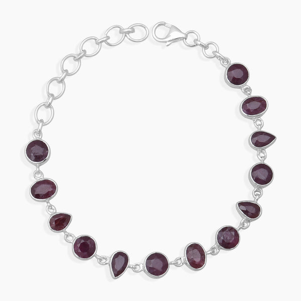 925 Sterling Silver Ruby Bracelets