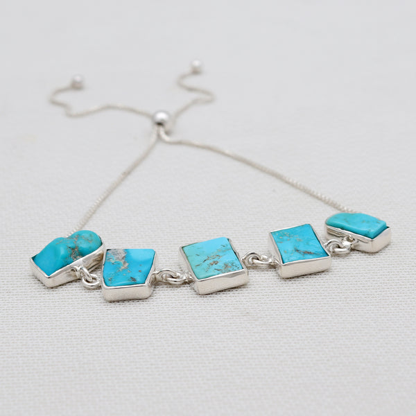 Arizona Turquoise Silver Chain Bracelets