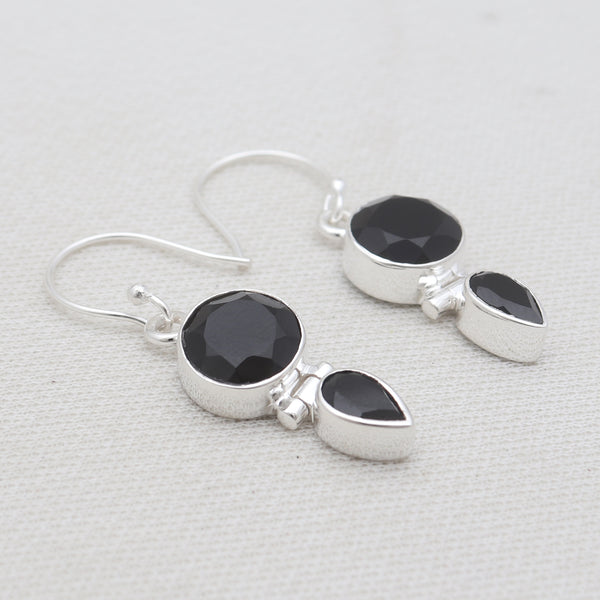 925 Sterling Silver Black Onyx Earrings