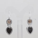 Rough Astrophyllite Silver Earrings