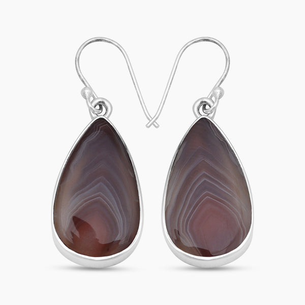 Botswana Agate Silver Earrings