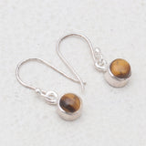 Tiger Eye Silver Earrings