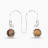 Tiger Eye Silver Earrings