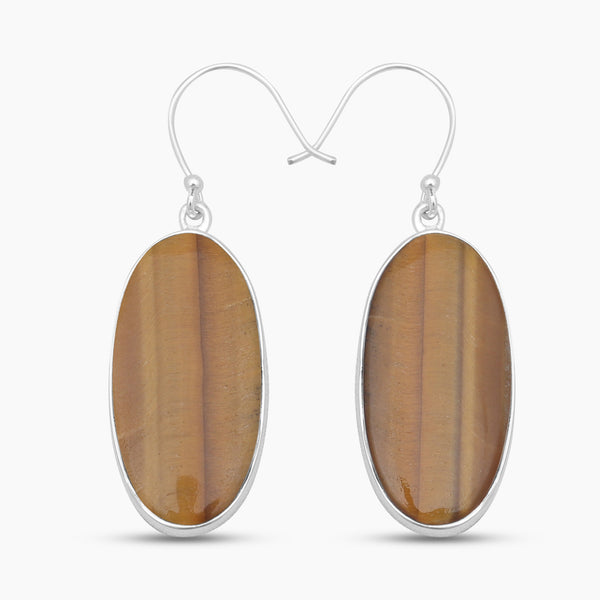 925 Sterling Silver Tiger Eye Earrings