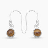 Tiger Eye Silver Earrings