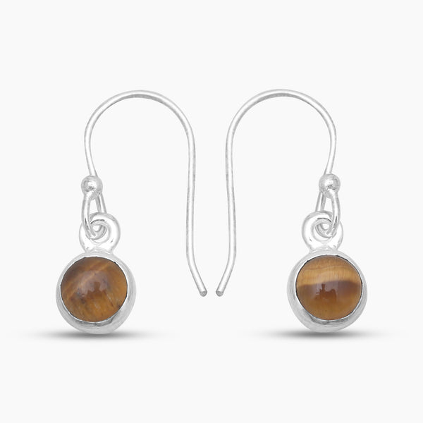 Tiger Eye Silver Earrings