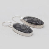 Black Coral Silver Earrings
