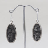 Black Coral Silver Earrings