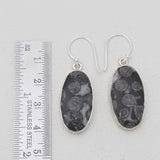 Black Coral Silver Earrings