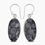 Black Coral Silver Earrings