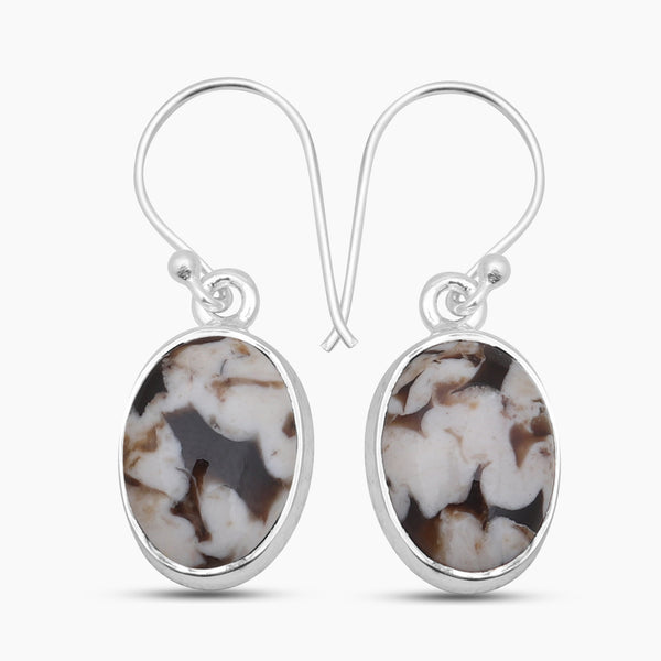 Peanut Wood Jasper Silver Earrings