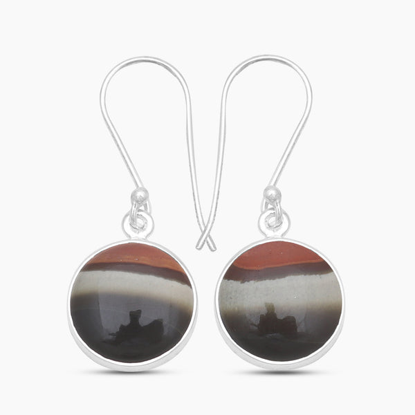 Polychrome Jasper Silver Earrings