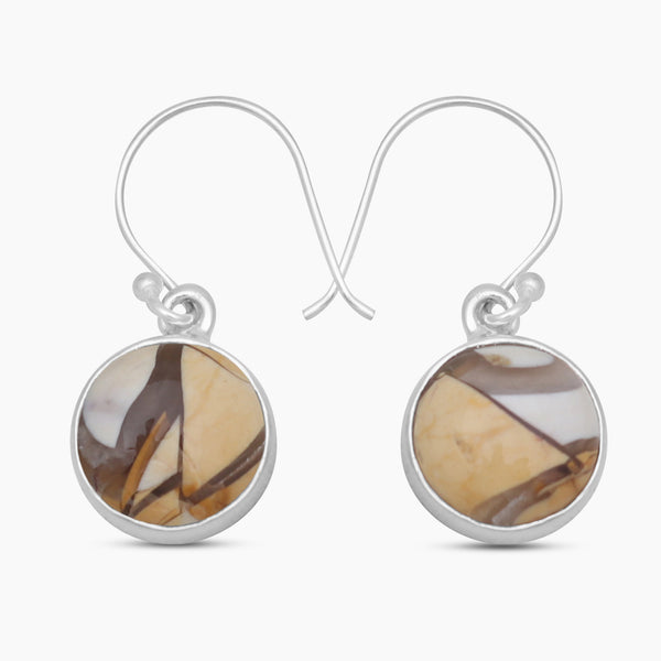 Brecciated Mookaite Silver Earrings