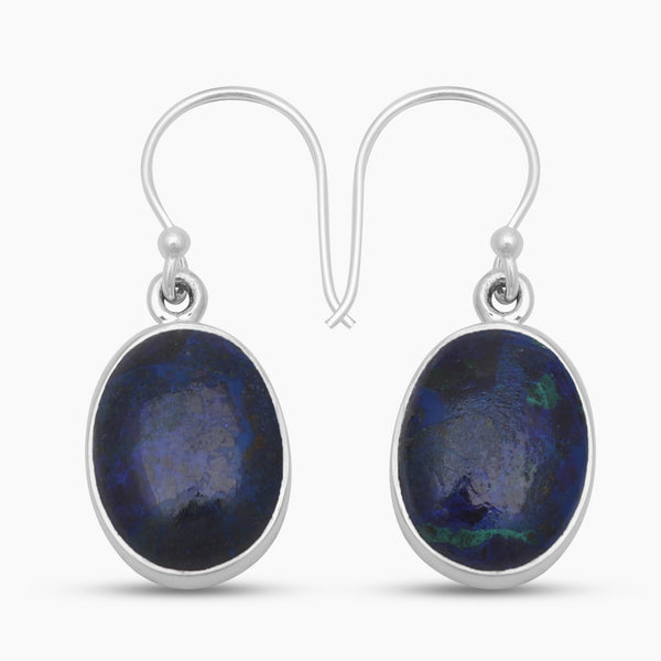 Azurite Malachite Silver Earrings