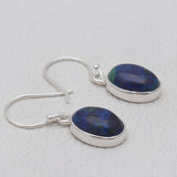 Azurite Malachite Silver Earrings