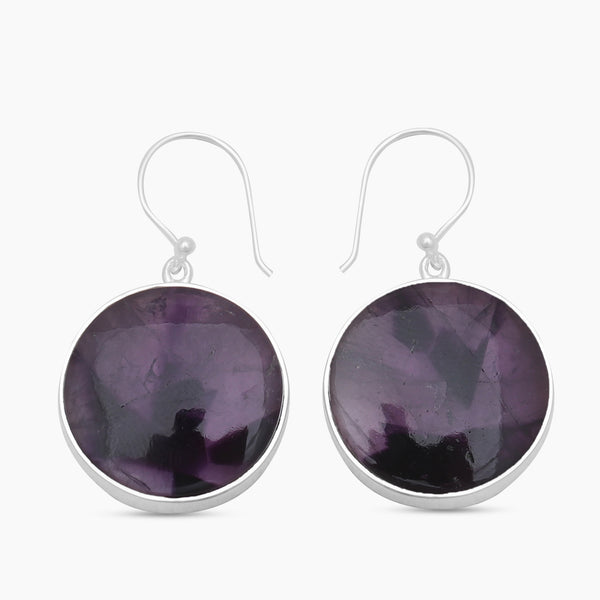 Purple Super Seven Silver Earrings