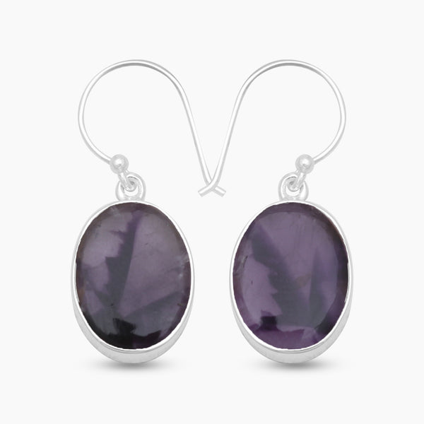 Purple Super Seven Silver Earrings